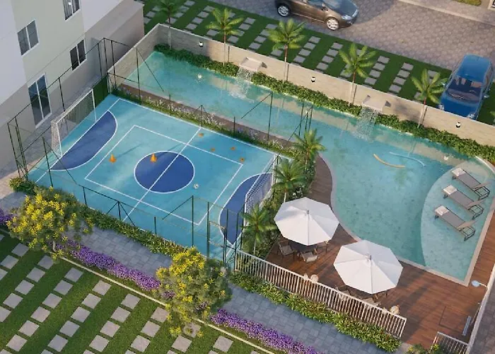 Apto Com Varanda E Vista Mar Em Condominio Clube